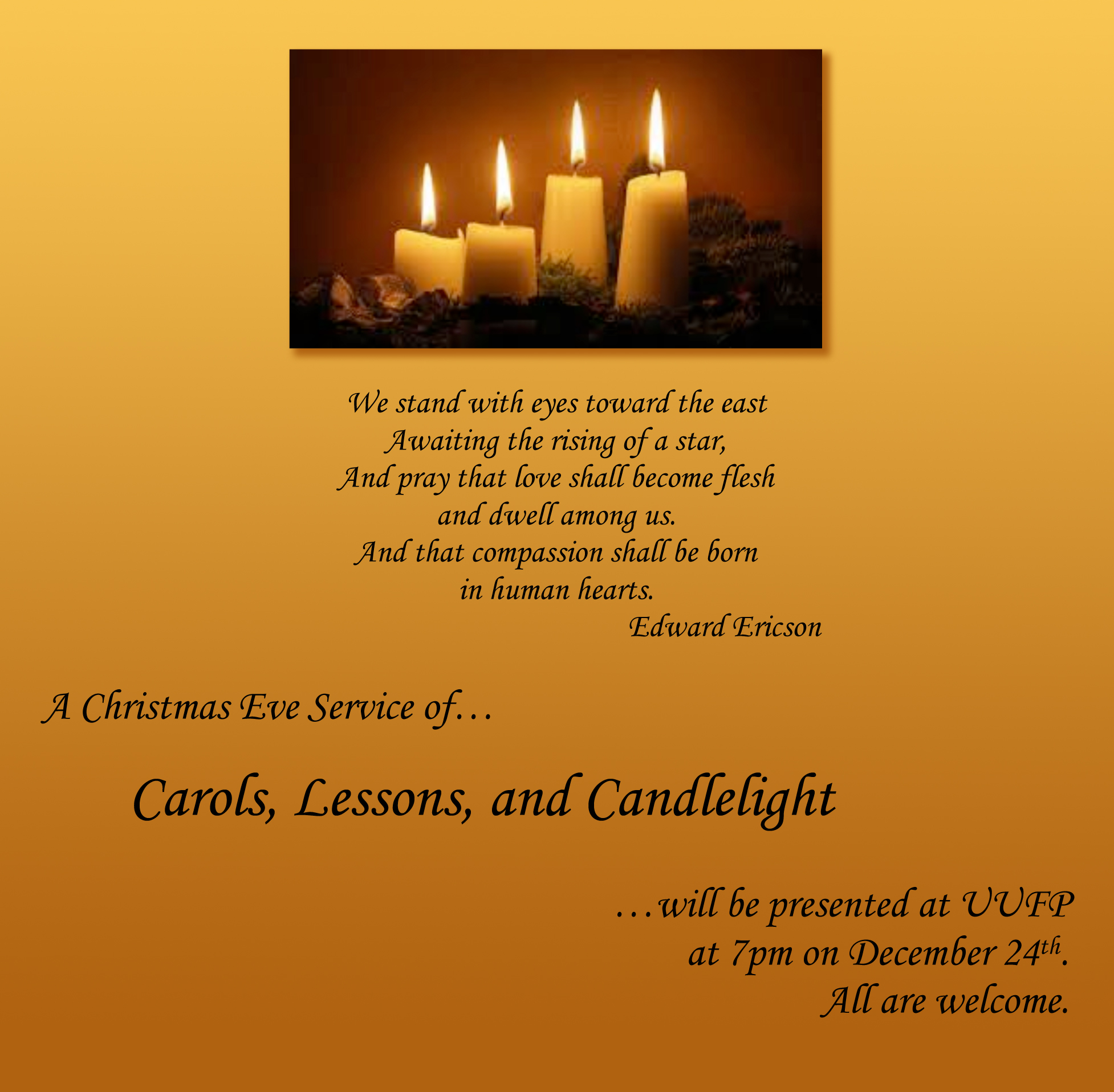 Wallen Christmas Eve Services 2022 Christmas Eve Service At Our Fellowship | Unitarian Universalist Fellowship  Of Pottstown